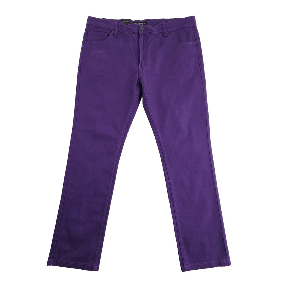 Victorious Premium Jeans Men's 42x32 Purple Skinny Fit NEW Stretch DL937